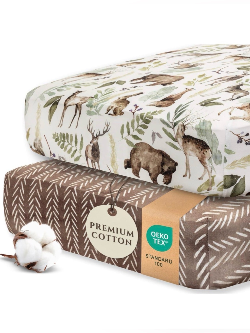 Pobibaby - 2 Pack Premium Fitted Baby Boy Crib Sheets for Standard Crib Mattress